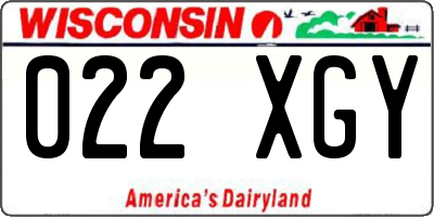WI license plate 022XGY