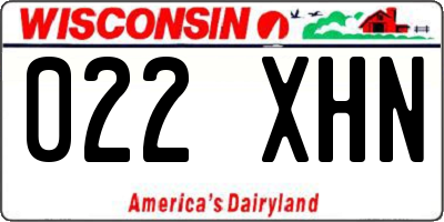 WI license plate 022XHN