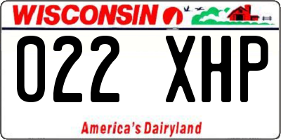 WI license plate 022XHP