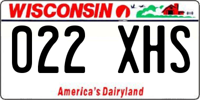WI license plate 022XHS
