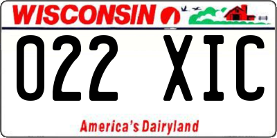 WI license plate 022XIC