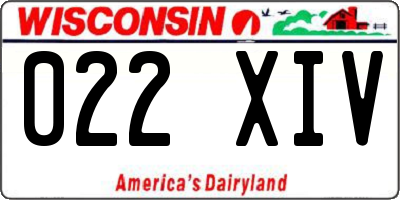 WI license plate 022XIV