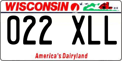 WI license plate 022XLL