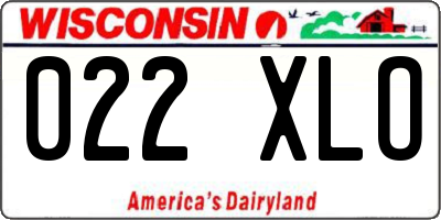 WI license plate 022XLO