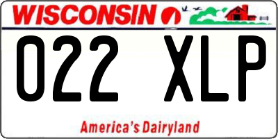 WI license plate 022XLP