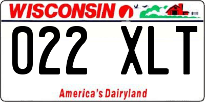 WI license plate 022XLT