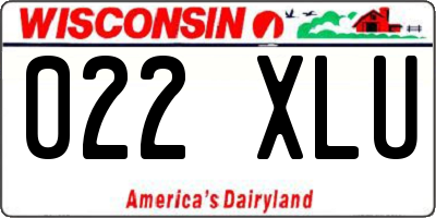 WI license plate 022XLU