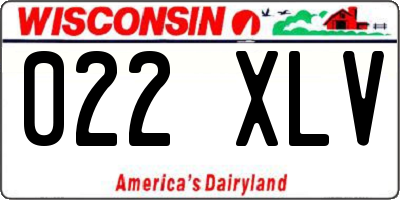 WI license plate 022XLV