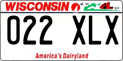 WI license plate 022XLX