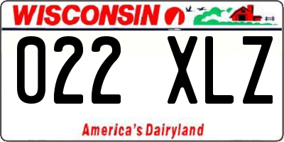 WI license plate 022XLZ