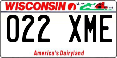 WI license plate 022XME