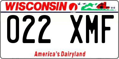 WI license plate 022XMF