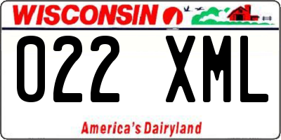 WI license plate 022XML