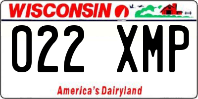 WI license plate 022XMP