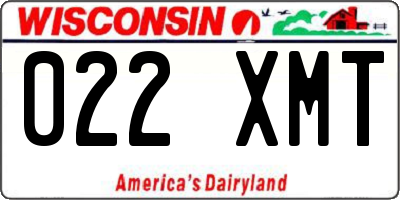 WI license plate 022XMT