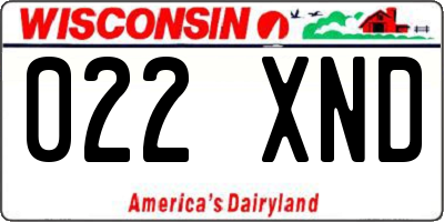 WI license plate 022XND
