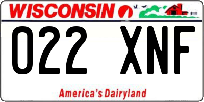 WI license plate 022XNF