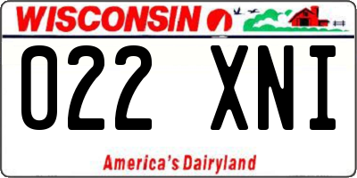 WI license plate 022XNI