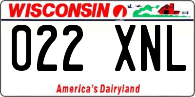WI license plate 022XNL