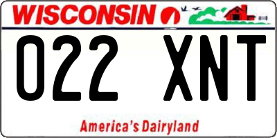 WI license plate 022XNT