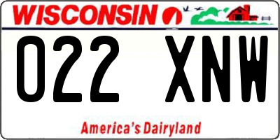 WI license plate 022XNW