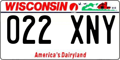 WI license plate 022XNY
