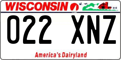 WI license plate 022XNZ