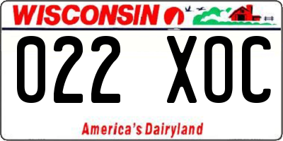 WI license plate 022XOC