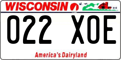 WI license plate 022XOE