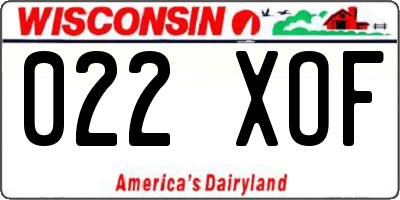 WI license plate 022XOF