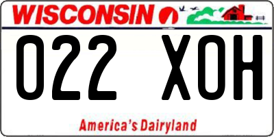 WI license plate 022XOH