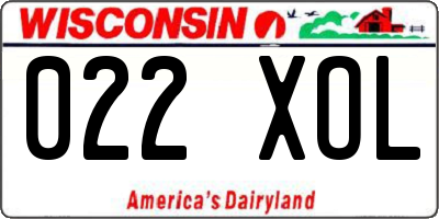 WI license plate 022XOL