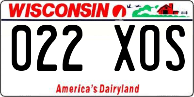 WI license plate 022XOS