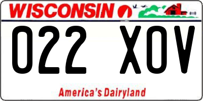 WI license plate 022XOV