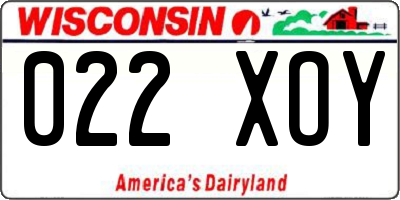 WI license plate 022XOY