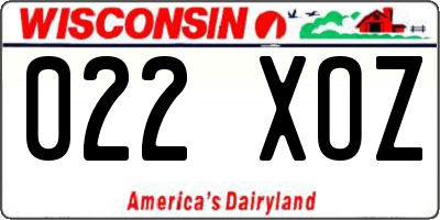 WI license plate 022XOZ