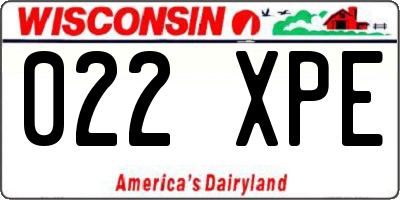 WI license plate 022XPE