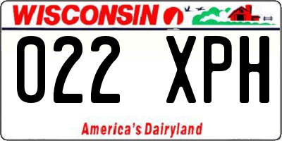 WI license plate 022XPH