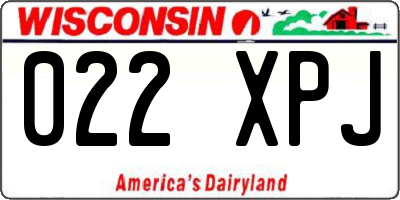 WI license plate 022XPJ