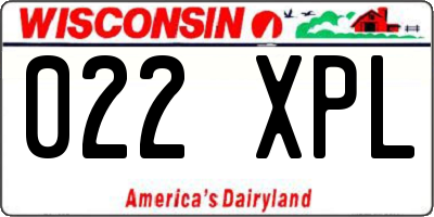 WI license plate 022XPL