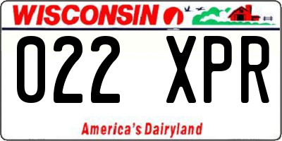 WI license plate 022XPR