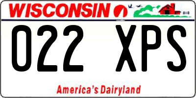 WI license plate 022XPS