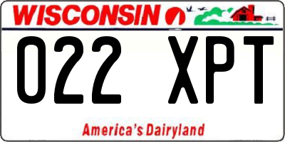 WI license plate 022XPT
