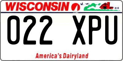 WI license plate 022XPU