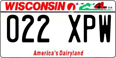 WI license plate 022XPW