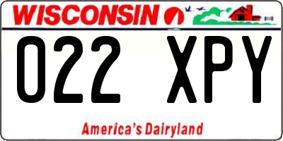 WI license plate 022XPY