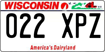 WI license plate 022XPZ