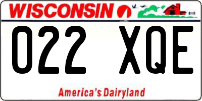 WI license plate 022XQE