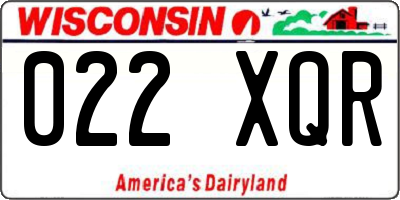 WI license plate 022XQR