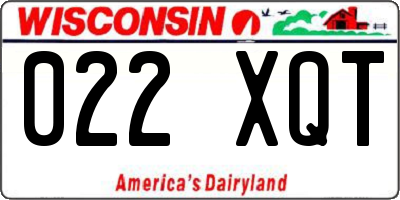 WI license plate 022XQT